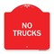 Signmission Designer Series Sign-Driveway Sign No Trucks, Red & White Aluminum Sign, 18" x 18", RW-1818-24123 A-DES-RW-1818-24123 - alternate 1